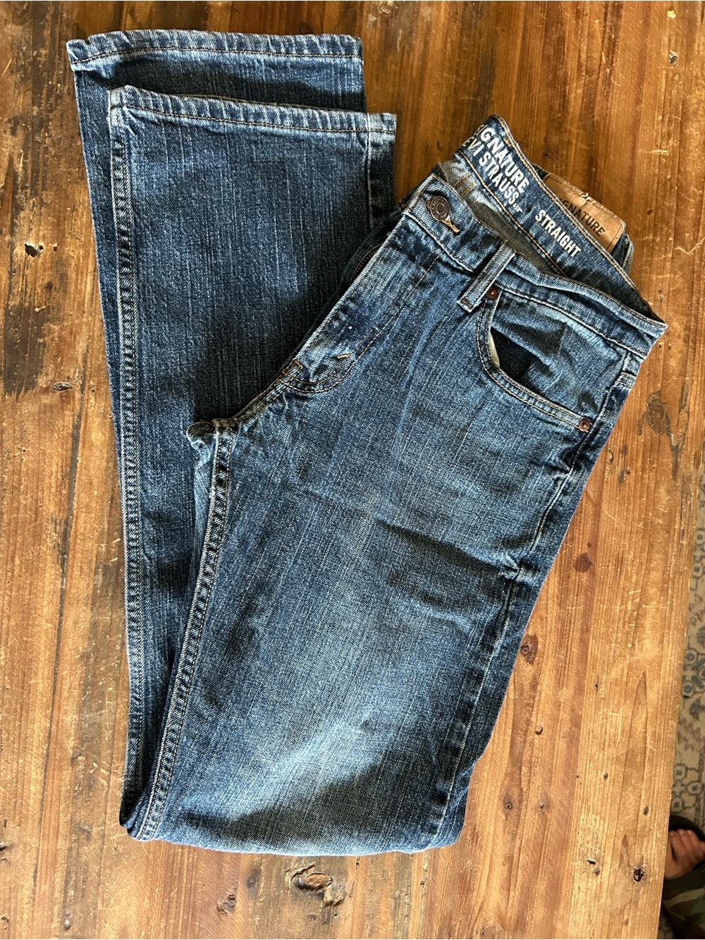 Men's Straight Fit Blue Denim Jeans - Signature Series
